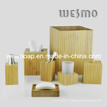 Ensemble de salle de bain en bambou écologique / Accessoires de salle de bains / Accessoire de bain